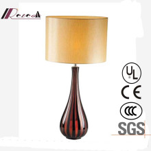 Vintage Hotel Decorative Brown Stripe Glass Bedside Table Lamp